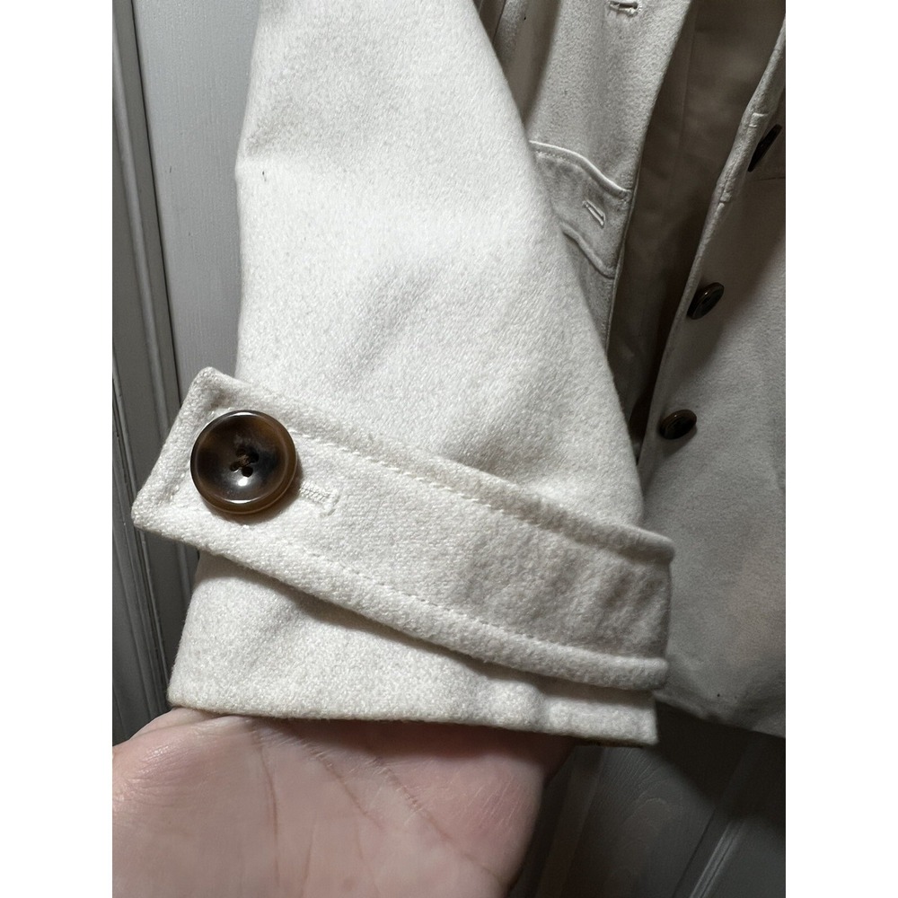 Euc Old Navy Peacoat Womens White Double Breasted Button Up Coat Long Size XL - Picture 4 of 6